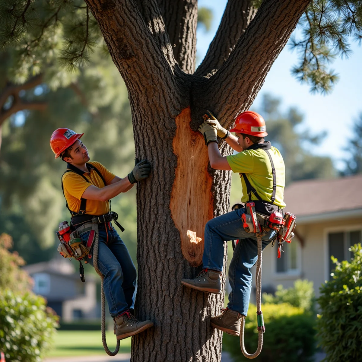 Severe tree topping mutilation producing hazardous weakly anchored shoots