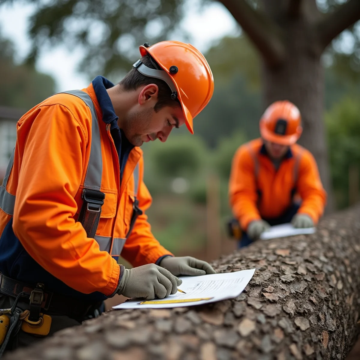 Arborist DBH measurement establishing base tree removal cost
