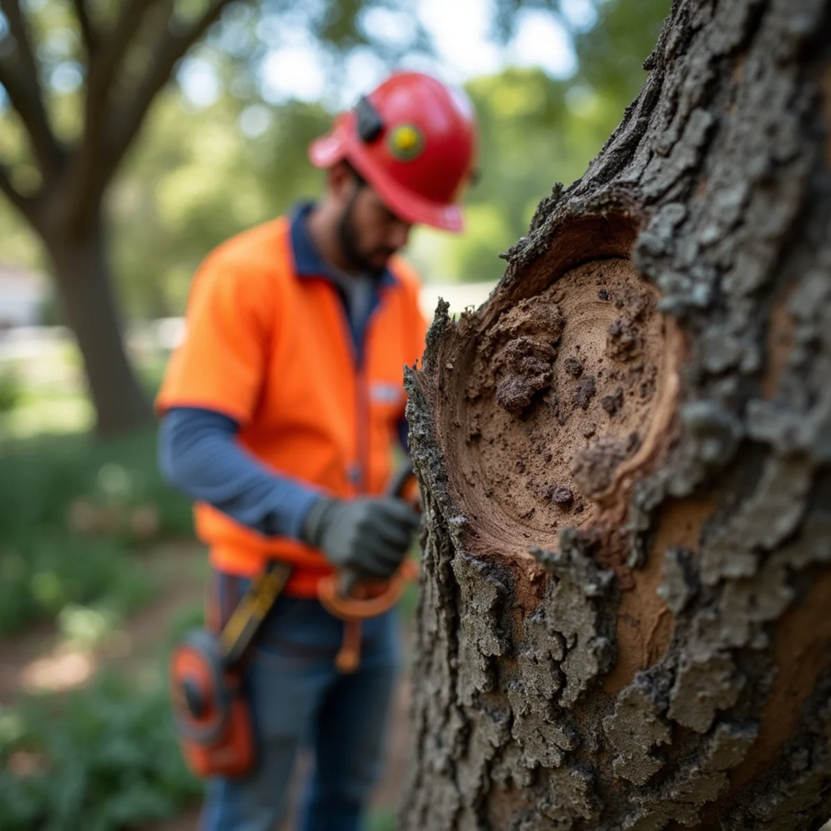 Natural target pruning cut preserving branch bark ridge and collar