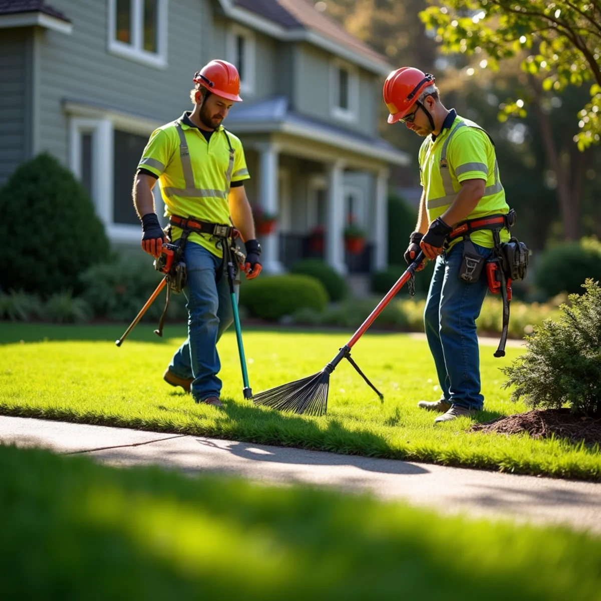 Meticulous grounds cleanup preserving estate landscaping in Atherton