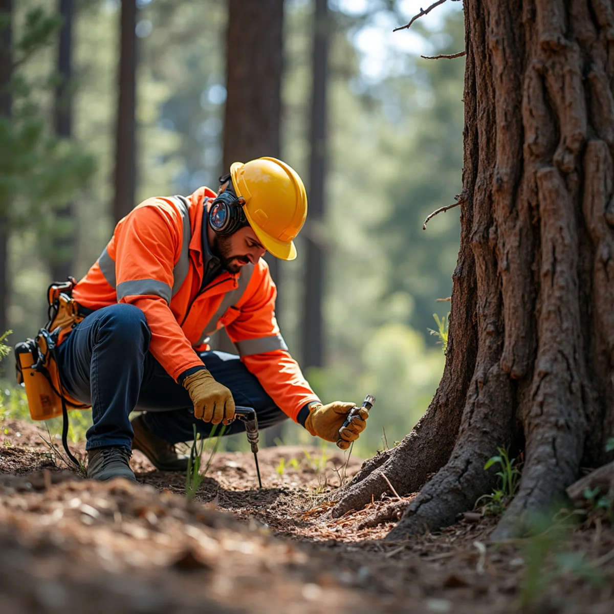 Slope erosion and tree root plate stability inspection in Brisbane