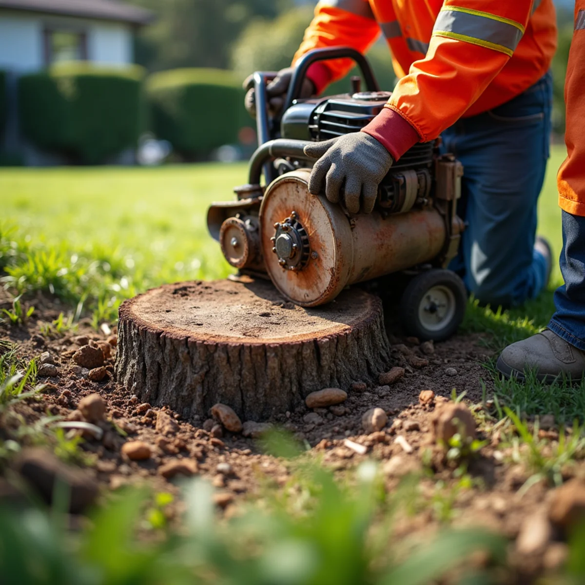 Complete stump elimination below turf level in San Carlos