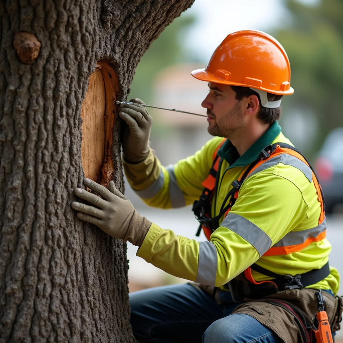 Tree hazard assessment and root decay check in San Mateo