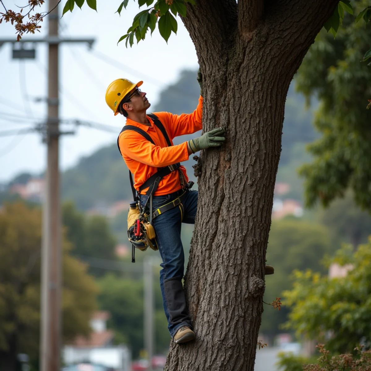 Finished tree canopy meeting Cal/OSHA utility clearance guidelines