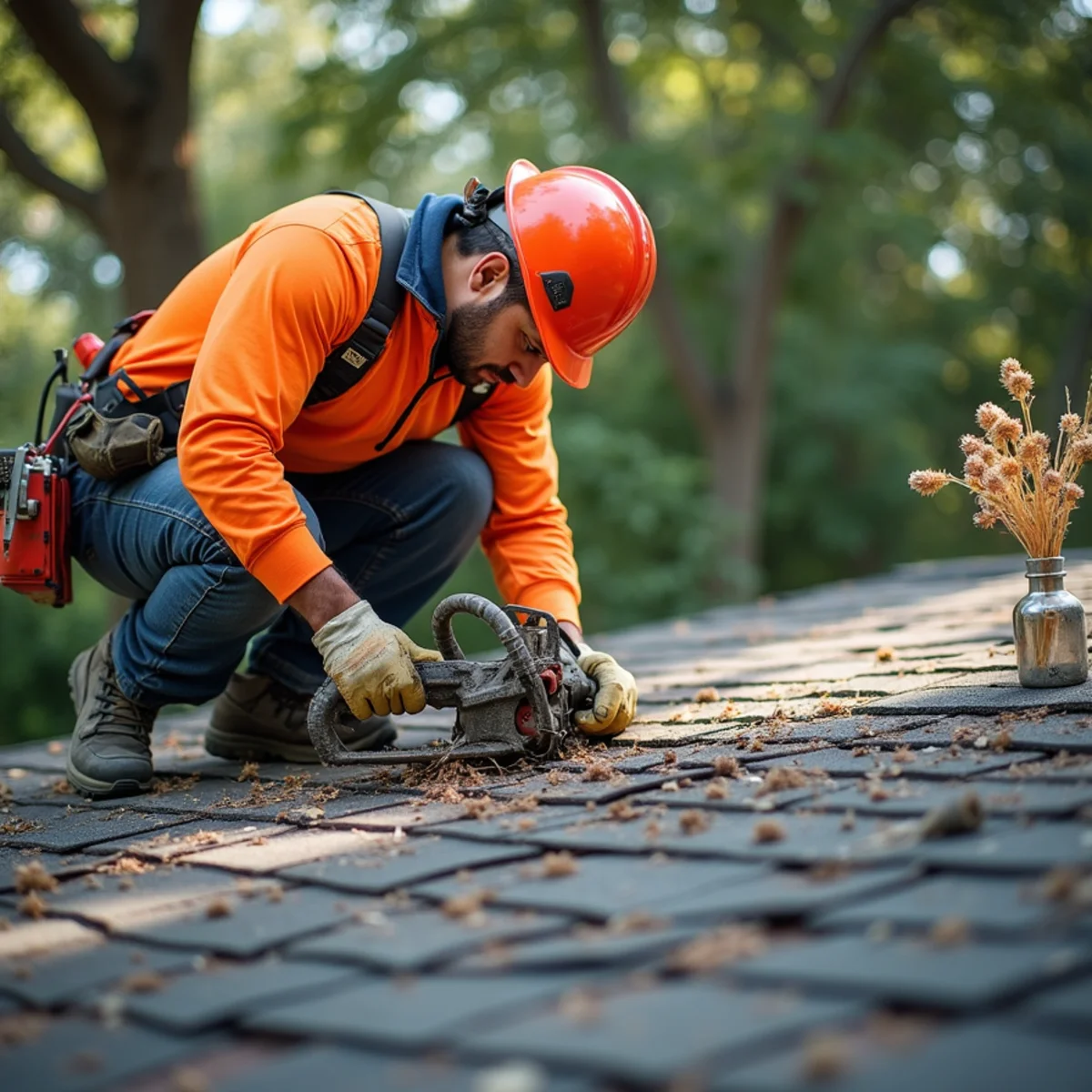 Structural pruning establishing roof and siding clearance
